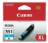 Canon CLI-551XL  11 ml cyan mustepatruuna